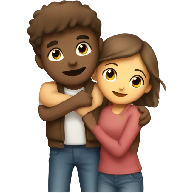 Boyfreind and girlfriend hugging emoji