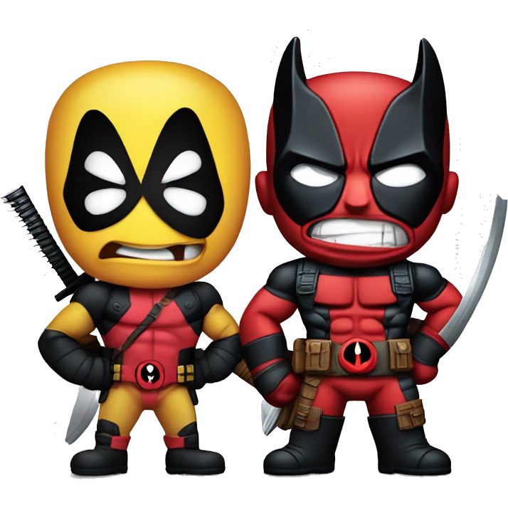 Deadpool and wolverine being sassy emoji