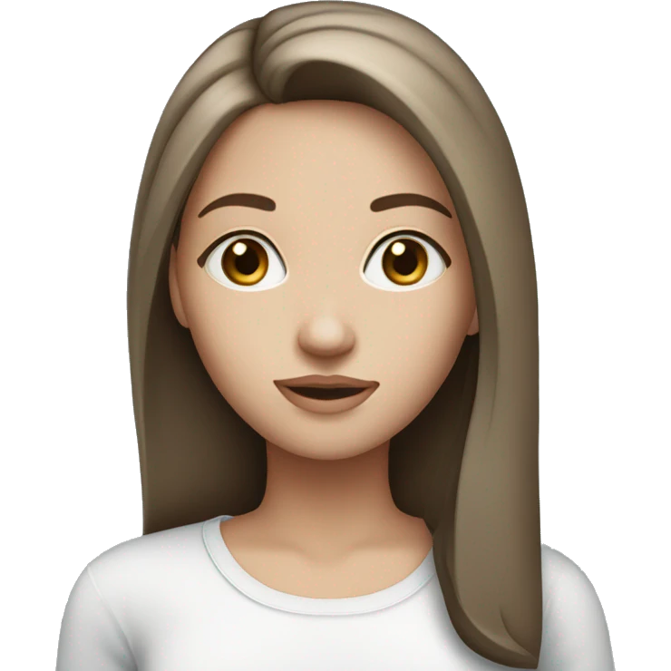 brunette girl with straight hair and blue eyes emoji