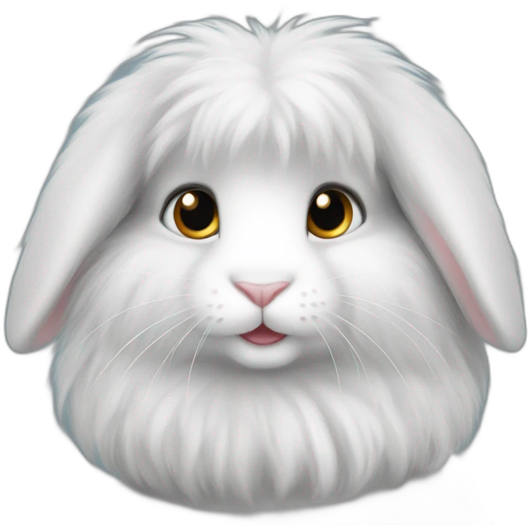 white and grey angora rabbit emoji