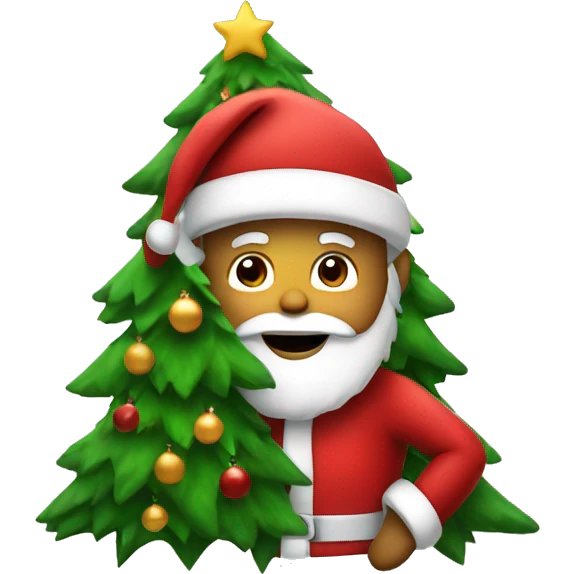 santa with a christmas tree emoji