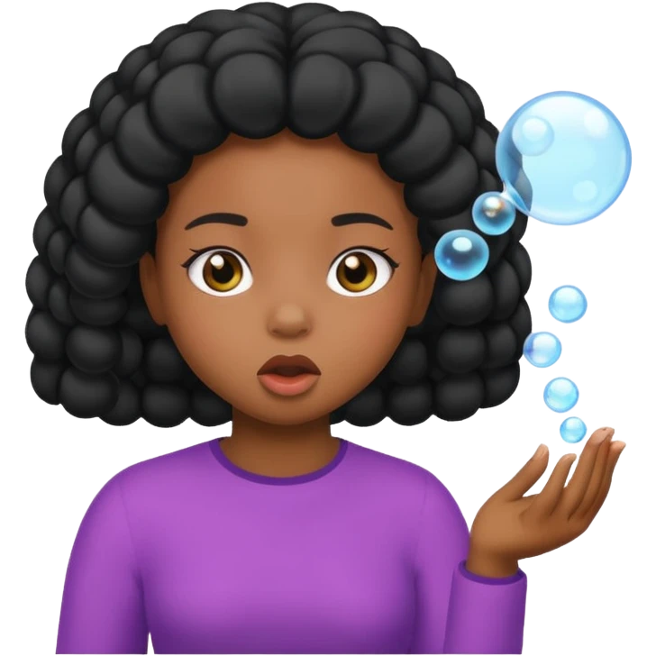 Bubble Blowing black girl emoji