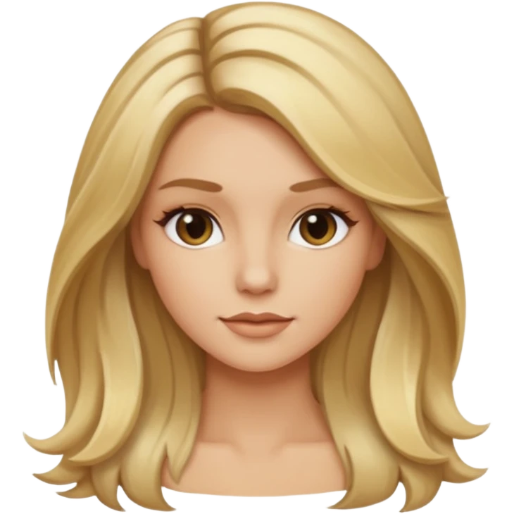 Blonde lady balayage Hair down to the  Kamera  emoji