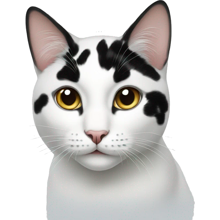 White cat with black spots  emoji