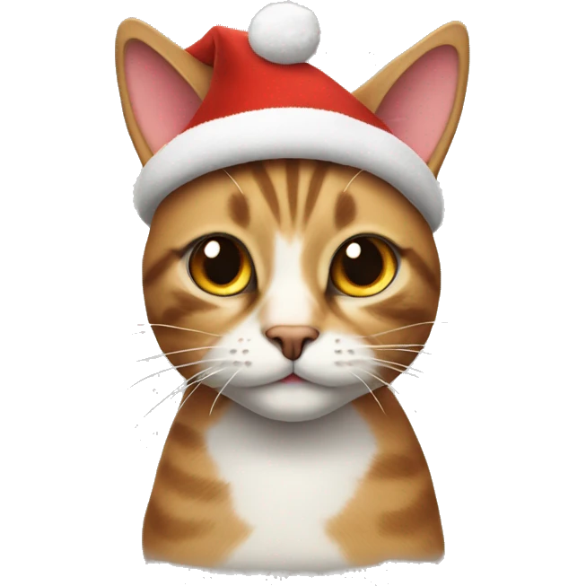 Cat wearing a Rudolph hat emoji
