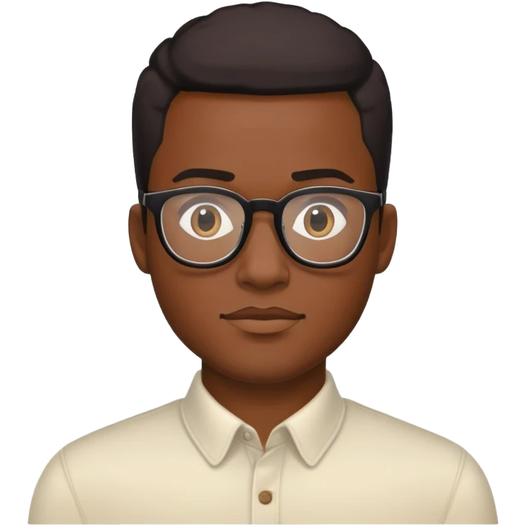 Black handsome guy with glasses  emoji