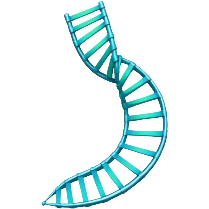 A single helical ribbon representing mRNA, twisting smoothly like a corkscrew or spiral staircase but with only one ribbon; no ladder rungs, no paired bases, no second strand.  Focus on one continuous strand only.” emoji