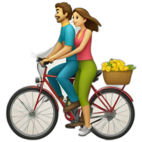hombre en bicicleta y mujer en  bicicleta emoji