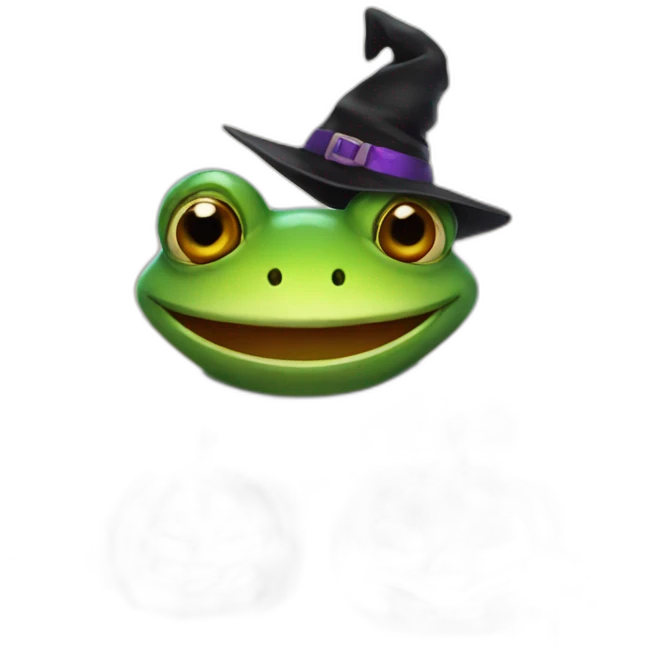 Halloween frog with pumpkin patch emoji