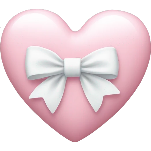 Pastel pink heart with white bow emoji