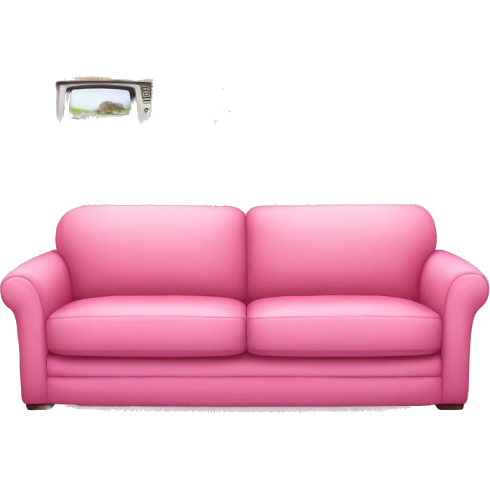 Pink pretty Living room, pink sofa, pink televison , pink dinner table emoji