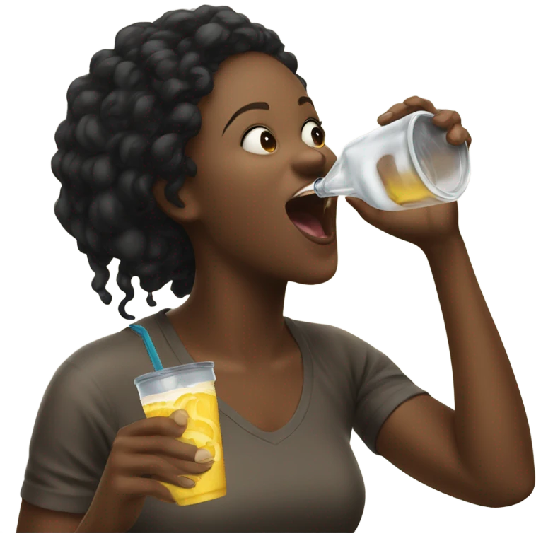 Black girl spitting out drink from laughing so hard  emoji