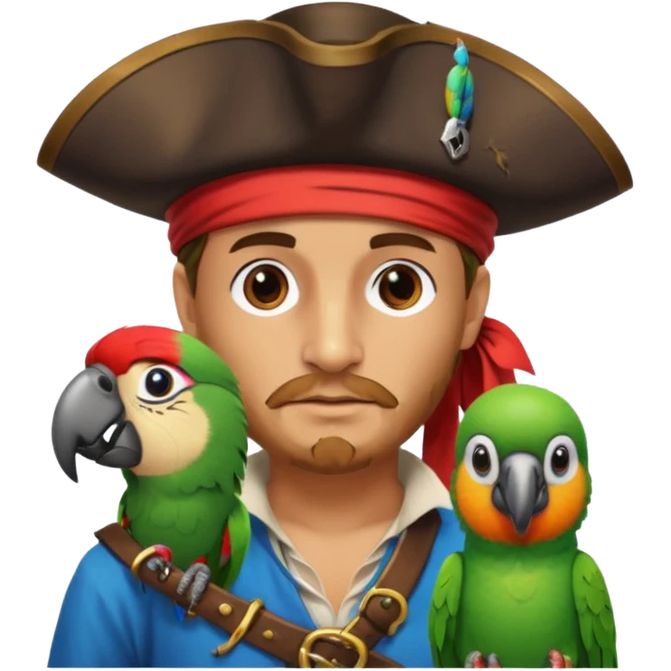 pirate and parrot emoji