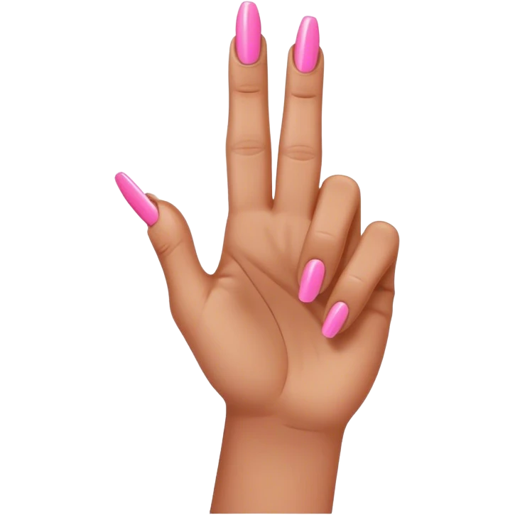Brown hand sticking up middle finger with pink nail polish emoji
