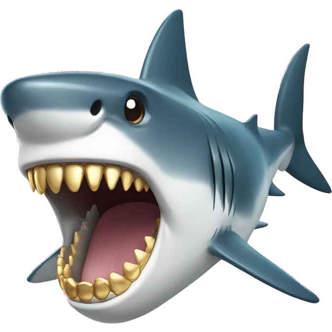 A shark with gold teeth  emoji