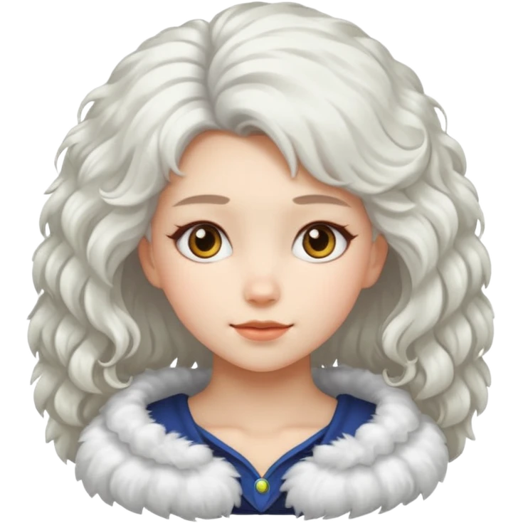 girl with white fluffy hair emoji