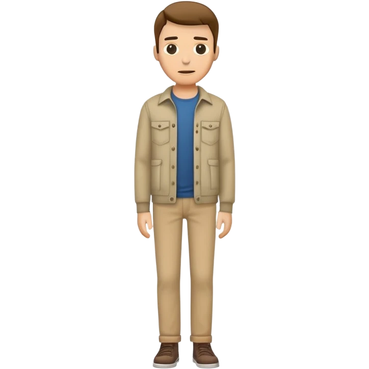 man with empty, turned-out pockets, frontal view emoji