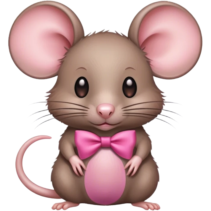 Rat with a pink bow emoji