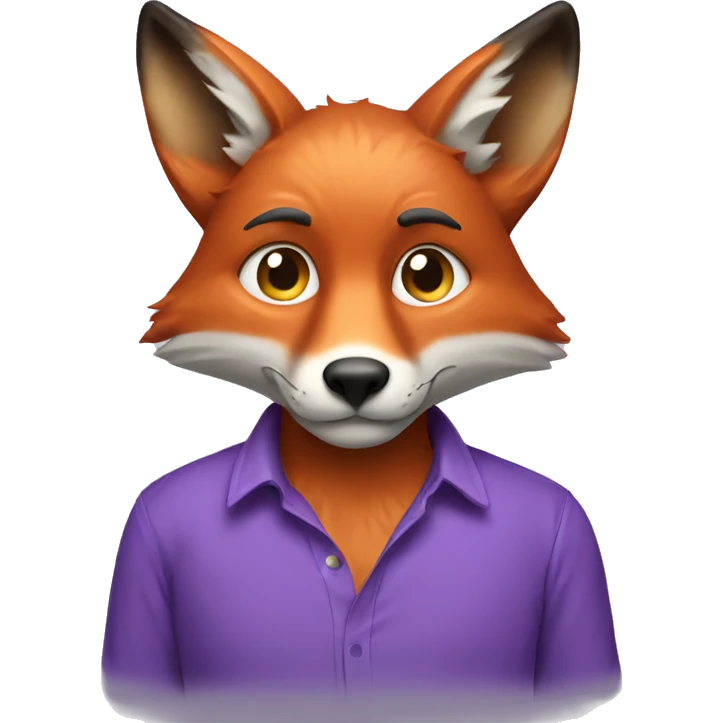 Fox wearing a purple shirt saying BW emoji