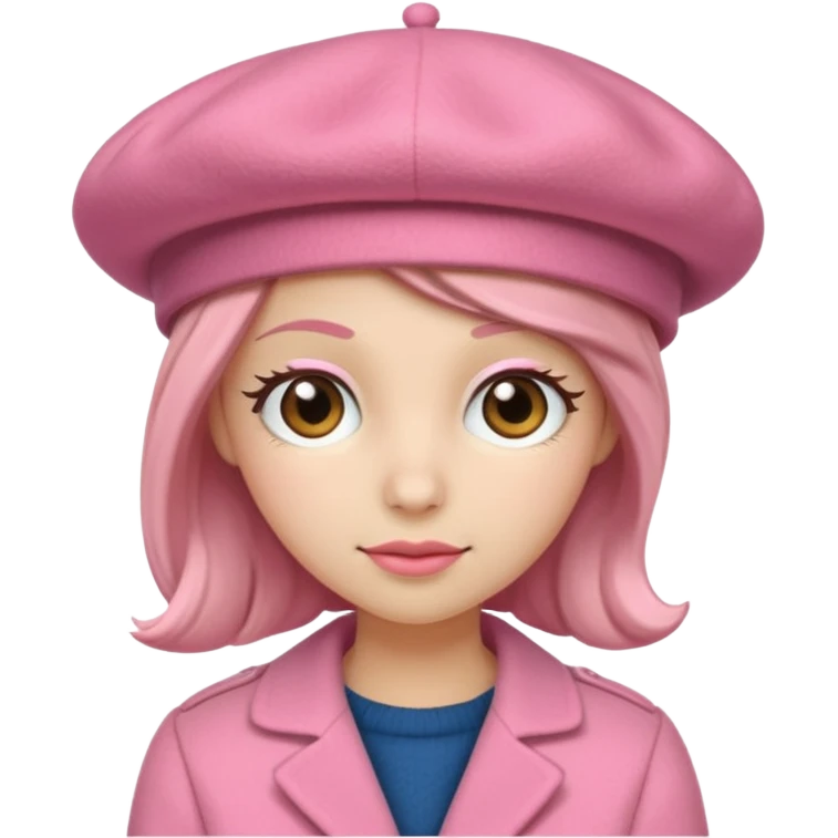 a pink beret hat emoji