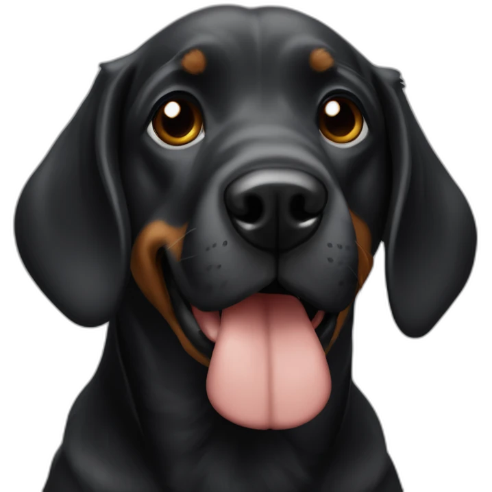 rosto cachorro salsicha preto com bolinha emoji