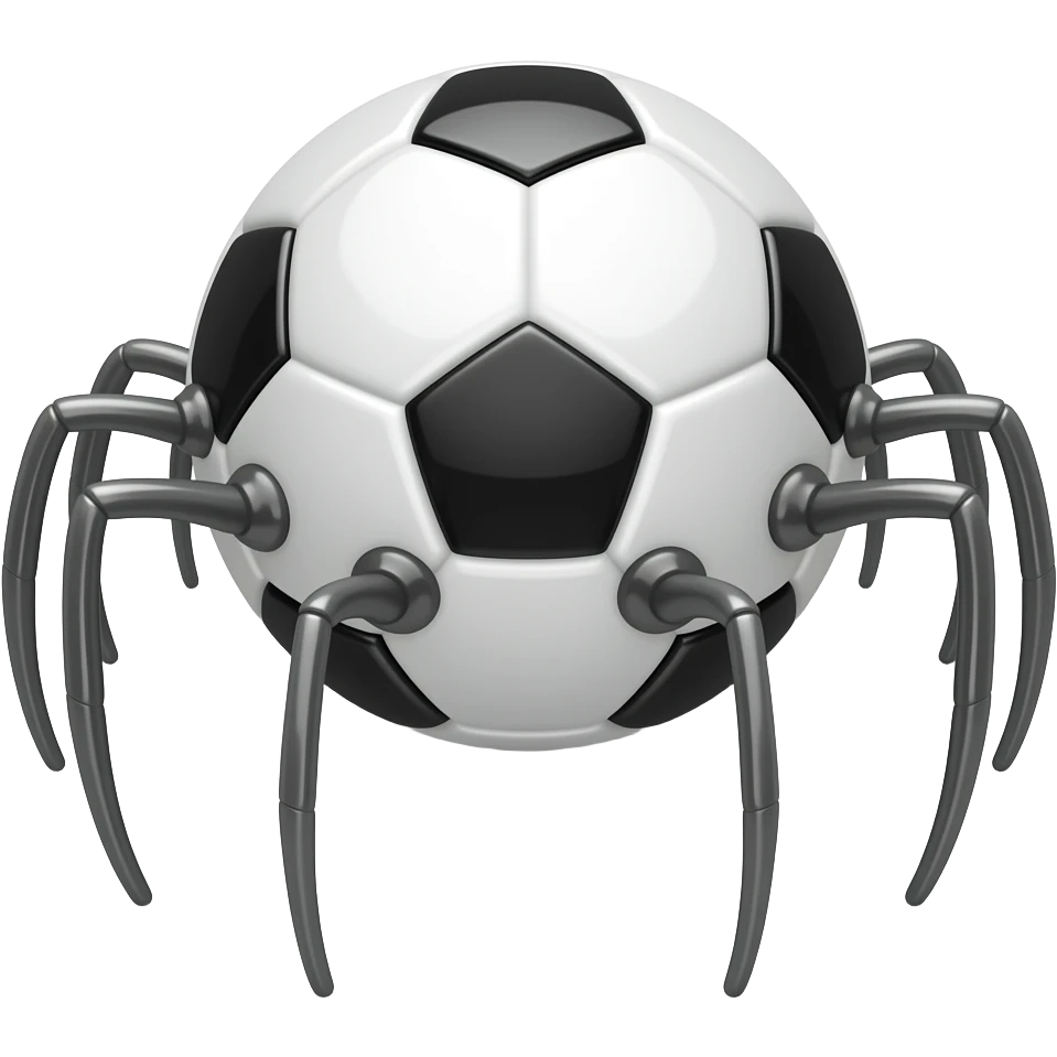 Soccer ball with spider legs emoji