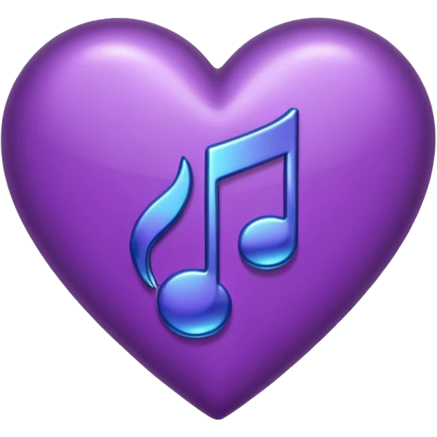 purple heart with a music note emoji