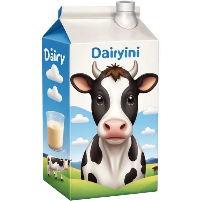milk box with a cow on it emoji