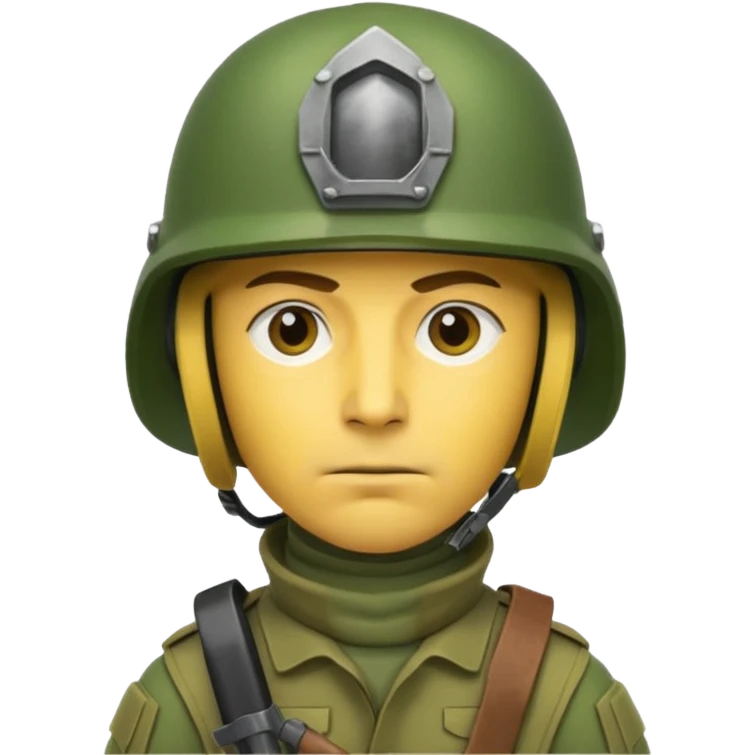 Soldier just face no body generic yellow skin with a BLANK  gunner helmet that IS GREEN AND has NO FUCKING ISIGNIA ON THE HELMET emoji