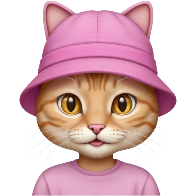 cat with pink hat and shirt emoji