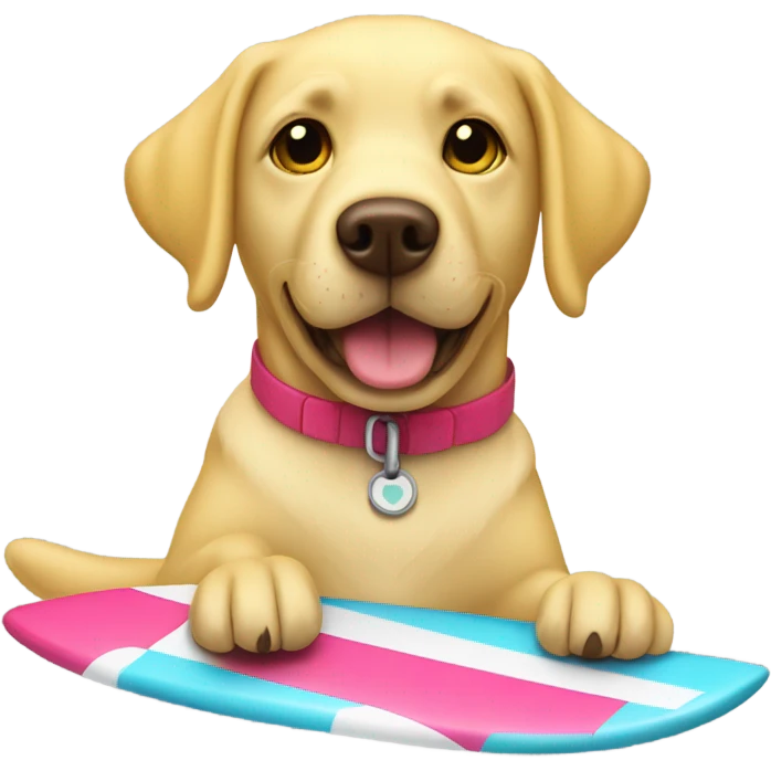 Yellow lab on surf board emoji
