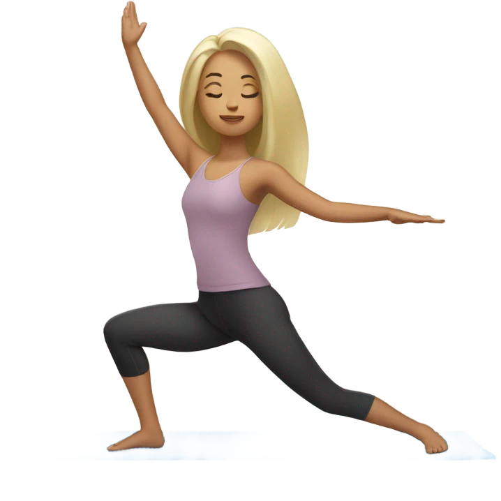pretty asian with blonde hair doing yoga emoji