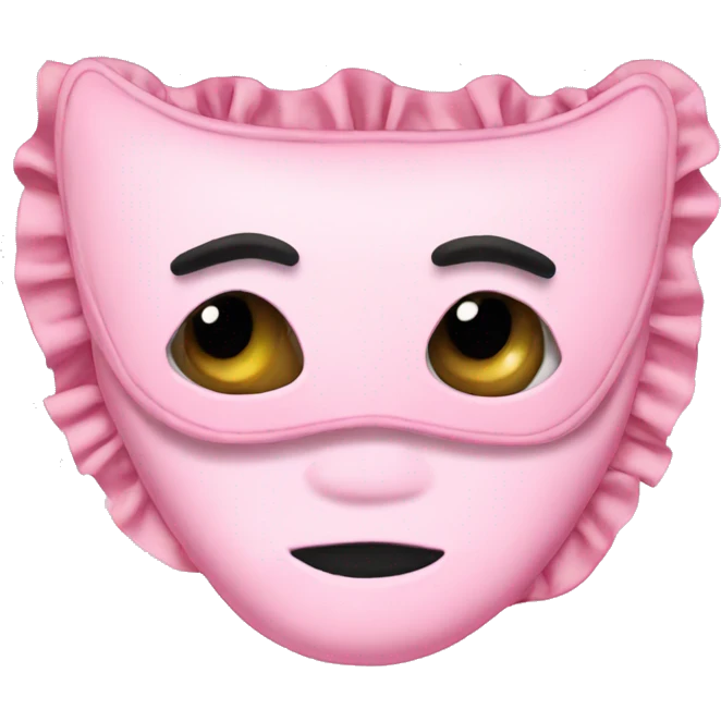 light pink sleep mask with ruffles emoji