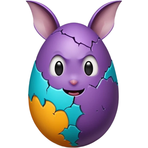 easter egg with bat emoji