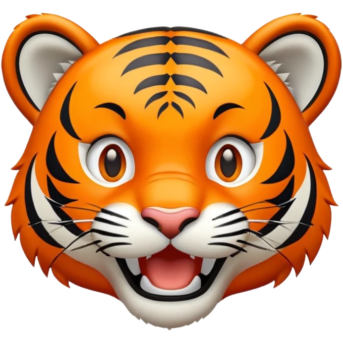 happy excited tiger face for Twitch emote emoji