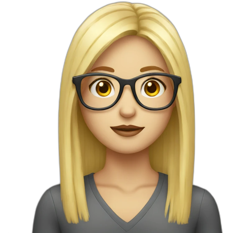 blond girl with glasses and fringe emoji