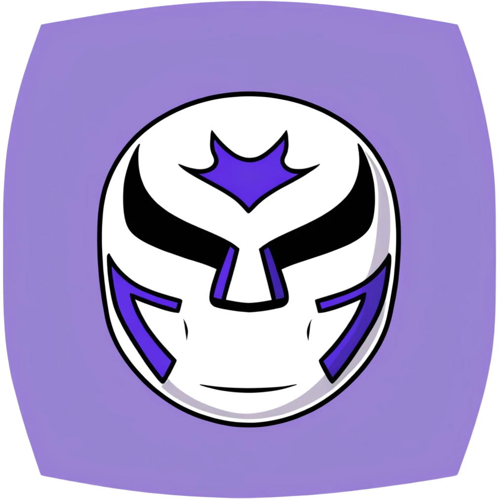 black and lavender luchador mask emoji