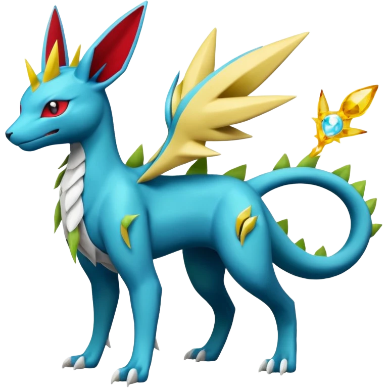 Salamence-Cresselia-Zygarde-Electrike-Jolteon-Fakémon-fusion, full body emoji