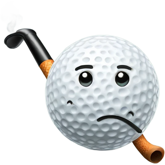 A giant golf ball smokin a pipe emoji