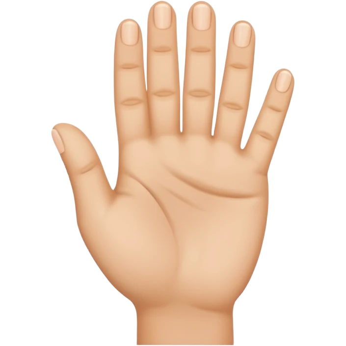 Make a hand (skin complexion) with 4 fingers up, with the thumb tuck in. emoji