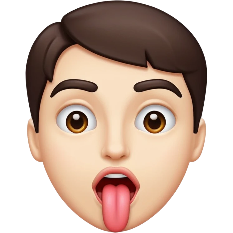 Tongue sticking out with eyebrows raised emoji