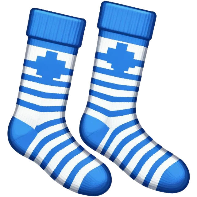 A pair of socks emoji, drawn with an 8-bit pixelated look, similar to early video game sprites. emoji