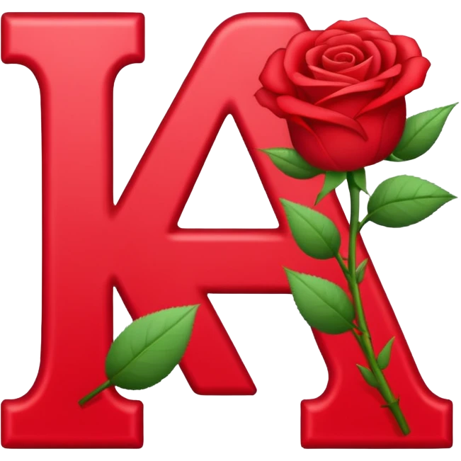 Letra A con rosas rojas emoji