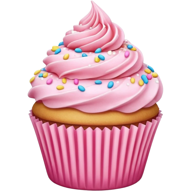 Cupcake with pink icing emoji