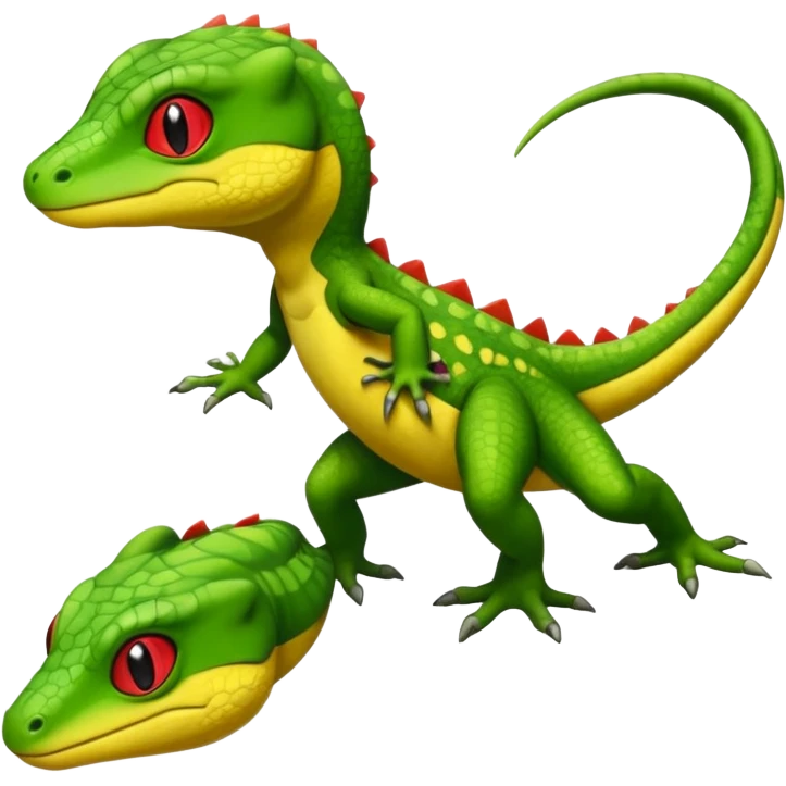 lizard-Salandit-Gecko-Treecko-Kecleon-Fakémon-Pokémon-hybrid-creature (full body)  emoji