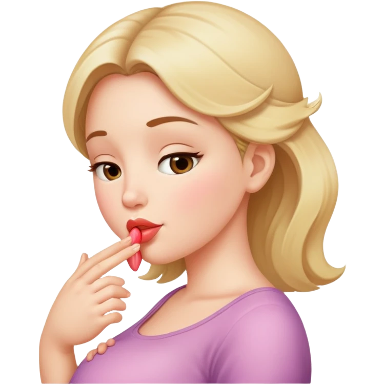 Pregnant woman sending a kiss emoji