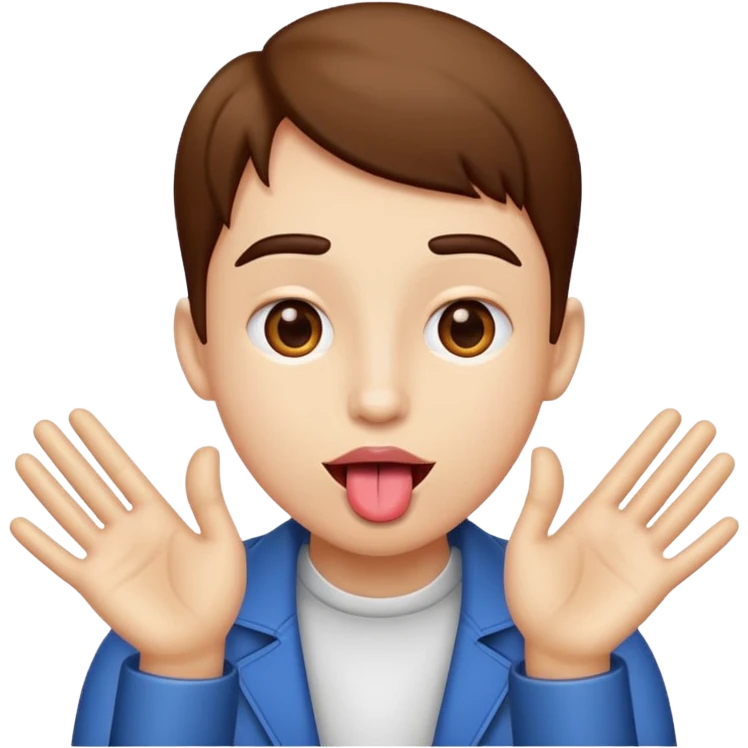 Tounge out with hands to the side  emoji