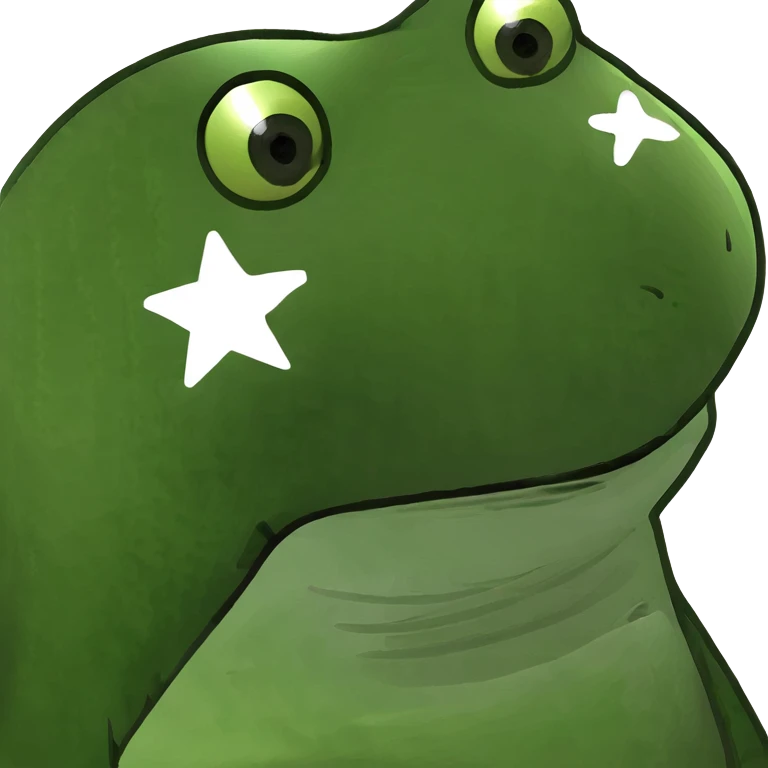 A green chubby star emoji
