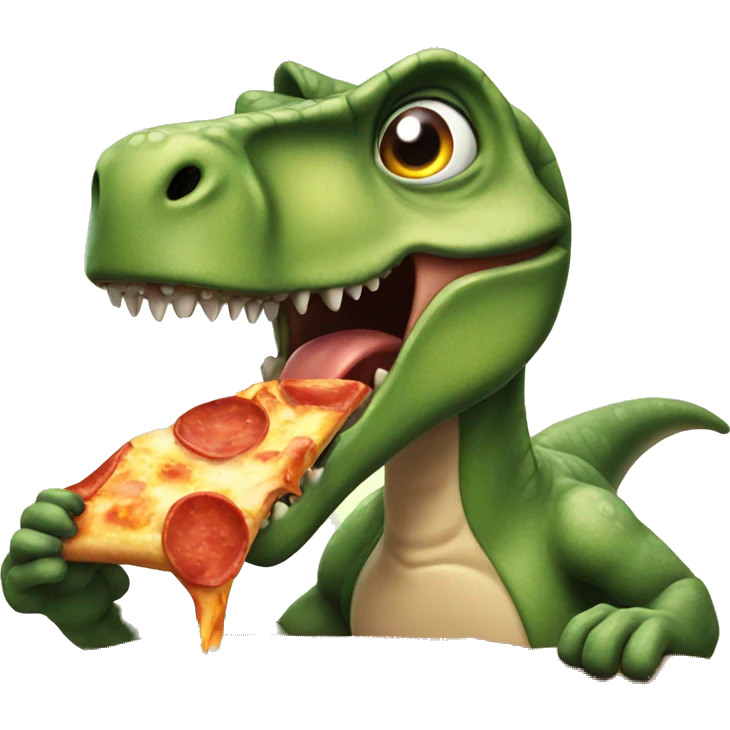 Dino eating pizza emoji