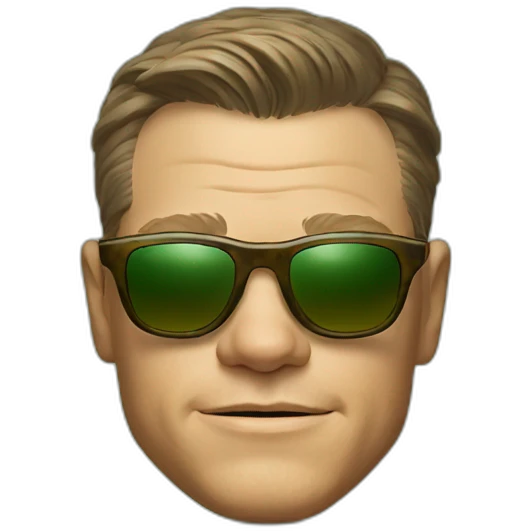 matt damon with a turtle in sunglasses in his hands emoji